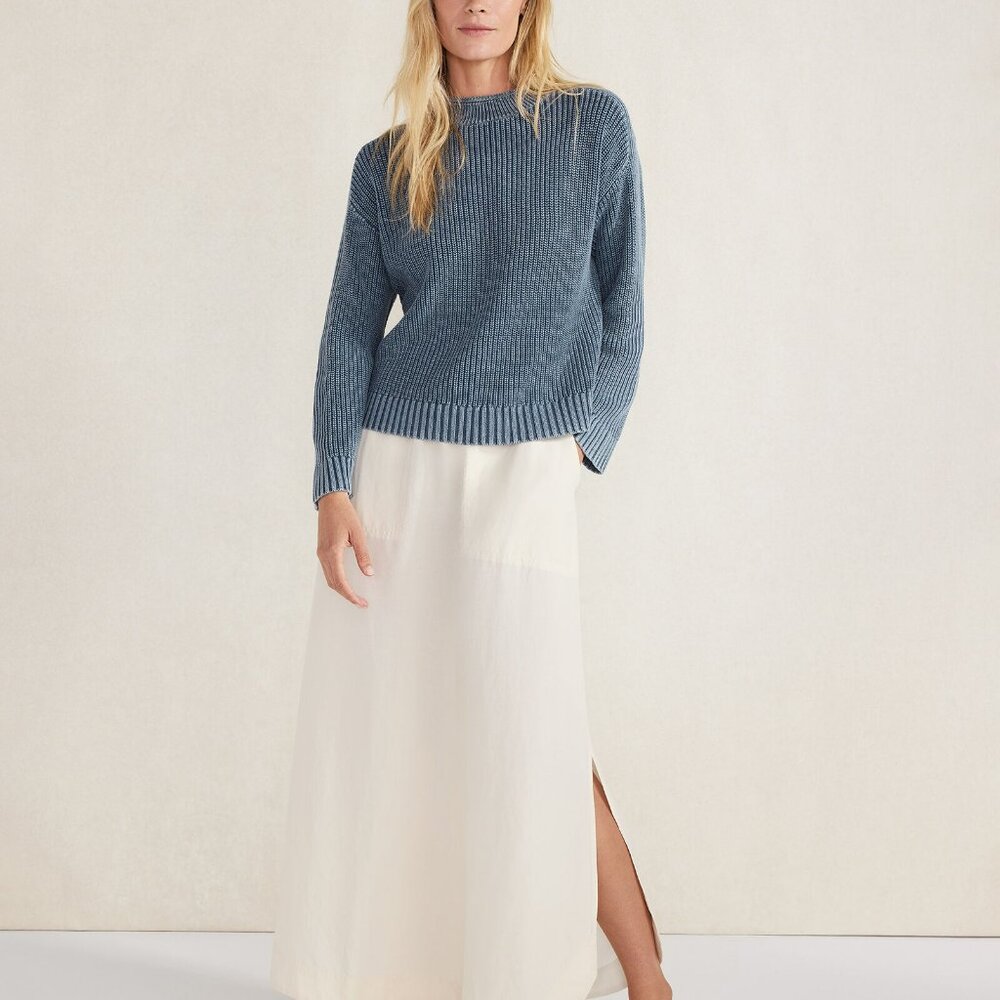 Haven Well Within Navy 100% cotton fisherman coastal beach Normcore Sweater XL